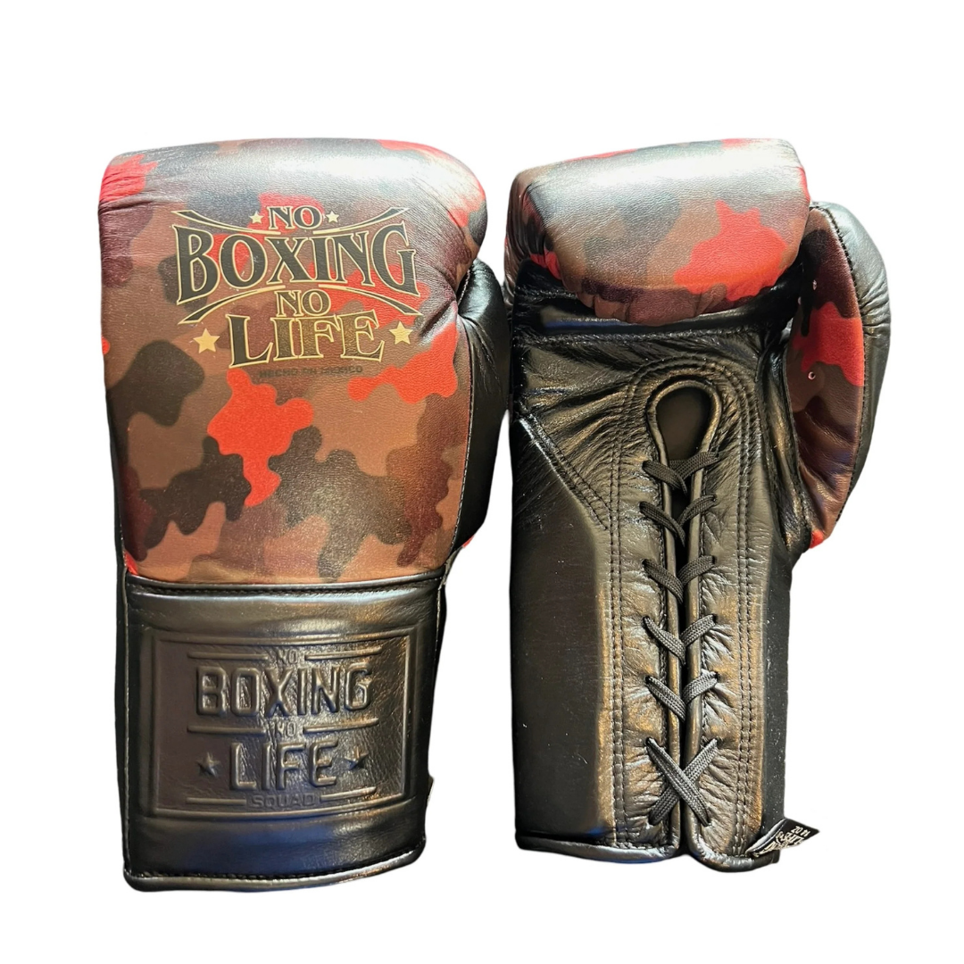 No Boxing No Life Boxing Gloves Orange/Brown Leather