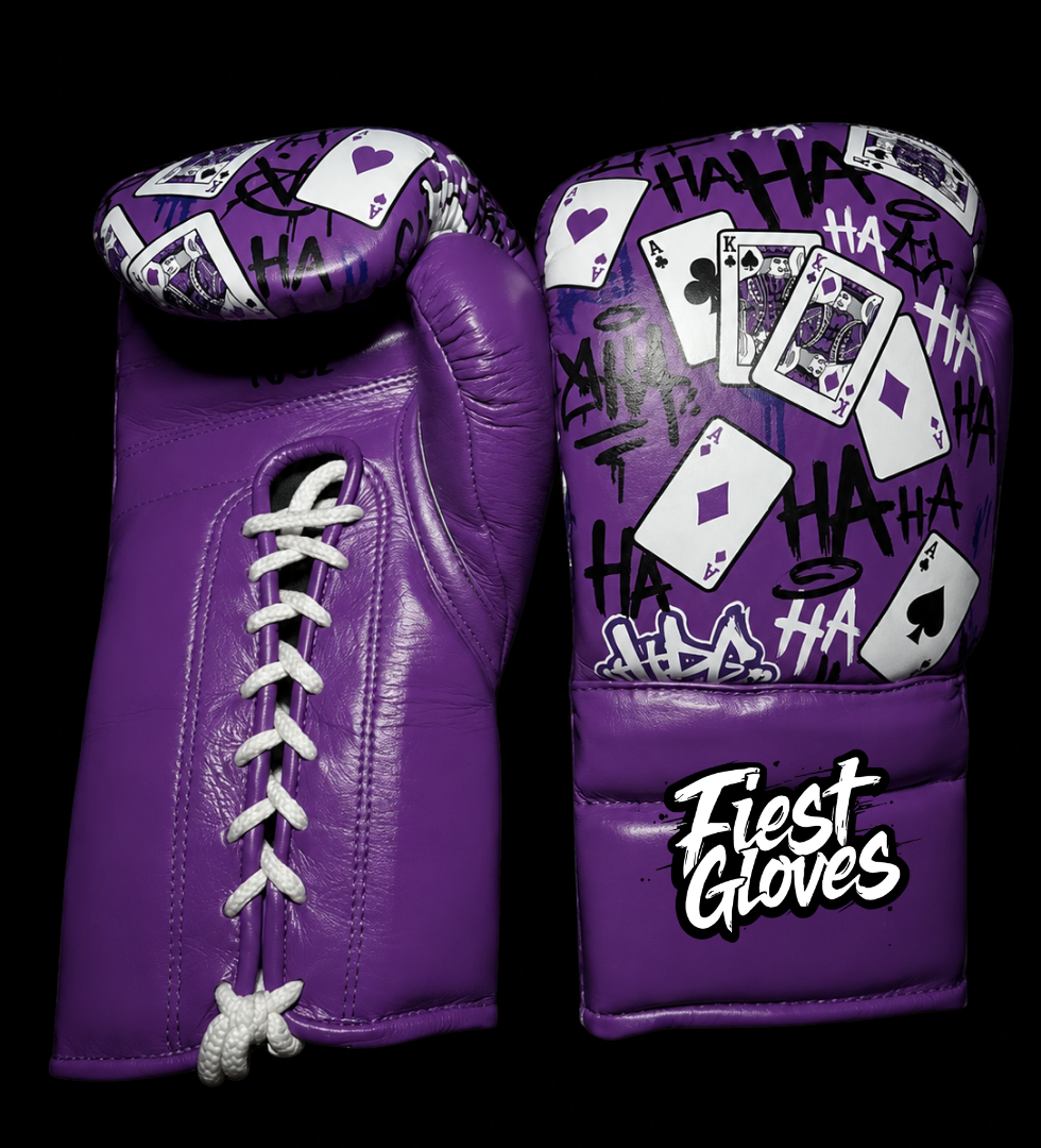 Fiest Winning Style Boxing Gloves Purple Customizable Lace-Up