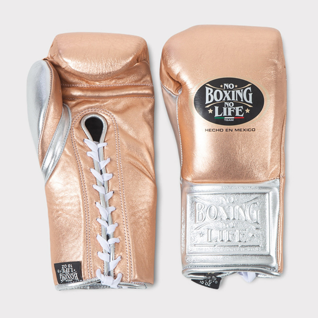No Boxing No Life Boxing Gloves Peach/Silver Boxing Training