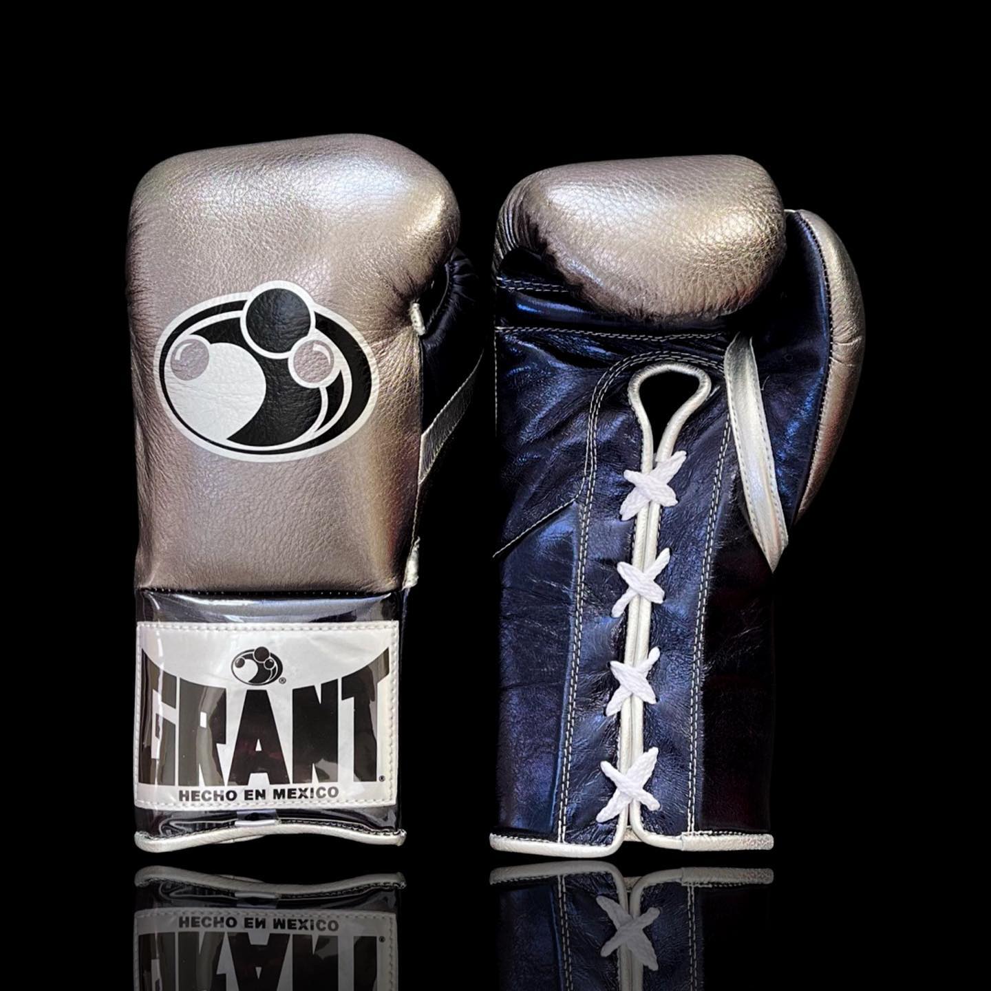 Grant Boxing Gloves Grey/Black/White Leather