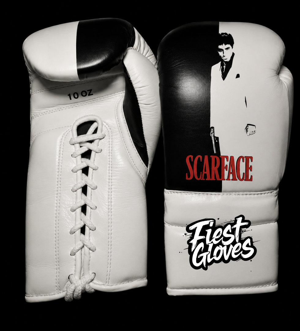 Fiest Winning Style Boxing Gloves White/Black Training Lace-Up