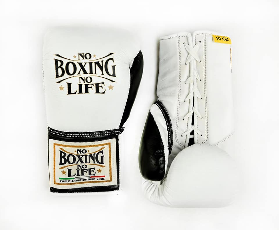 No Boxing No Life Boxing Gloves White/Black Boxing Training