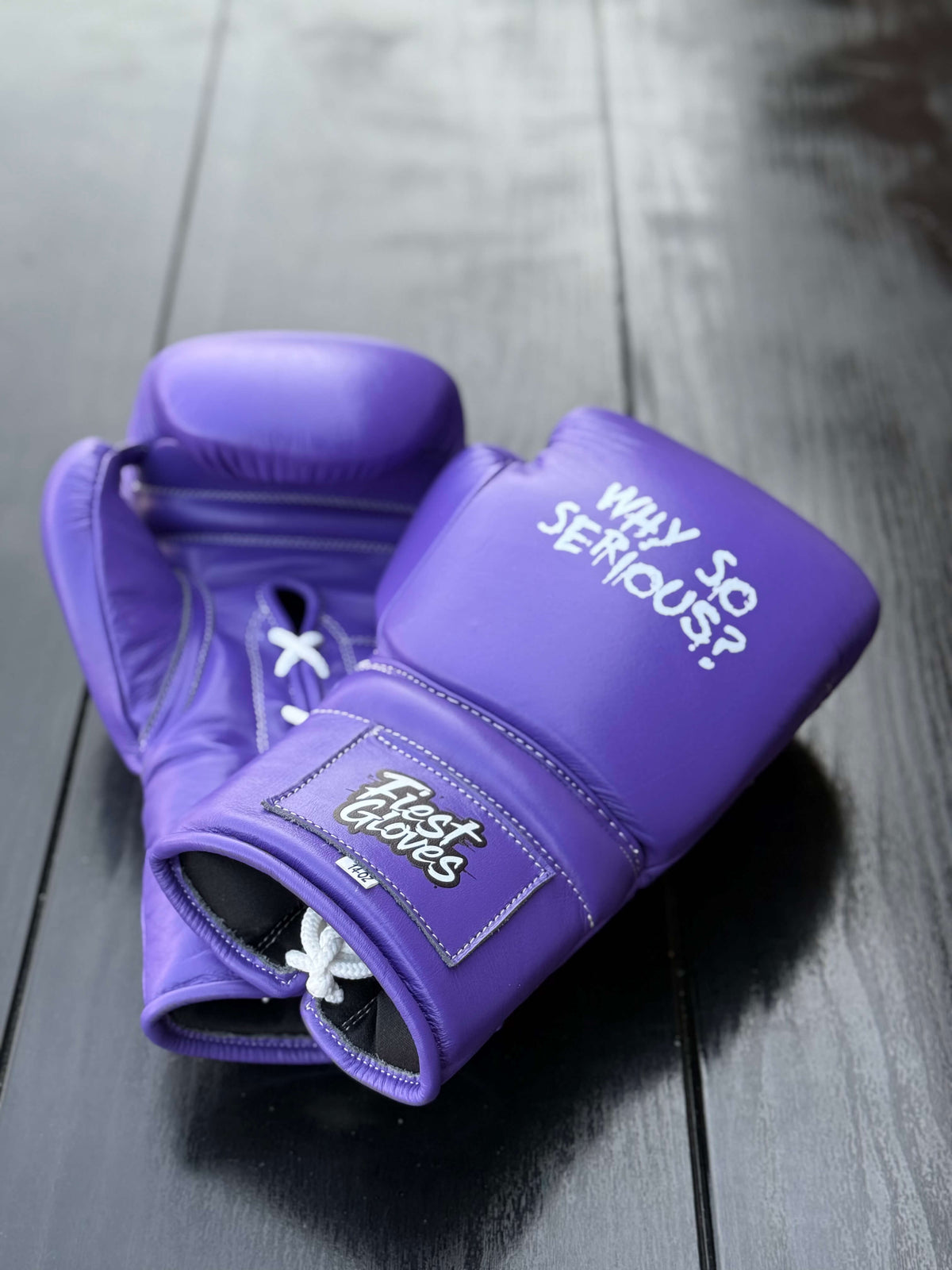 Fiest Boxing Set Winning Style Purple Leather Gloves