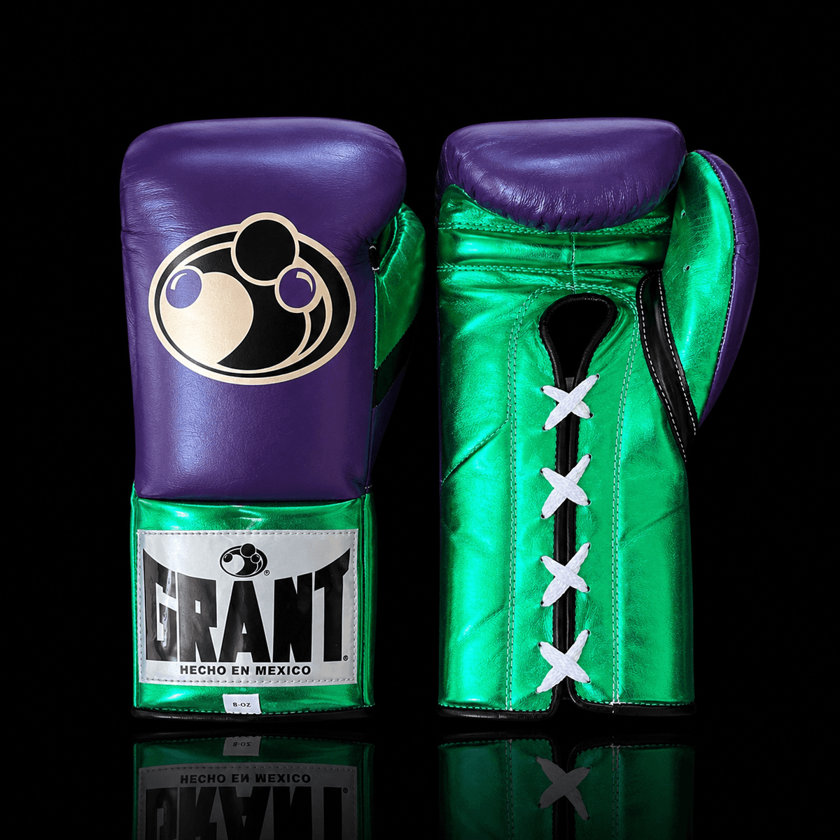 Grant Boxing Gloves Purple/Green Leather Training Gloves for Boxing