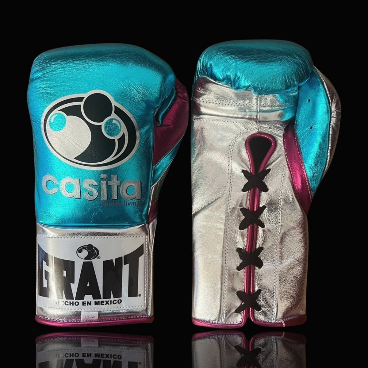 Grant Boxing Gloves Blue/Silver/Pink Customizable