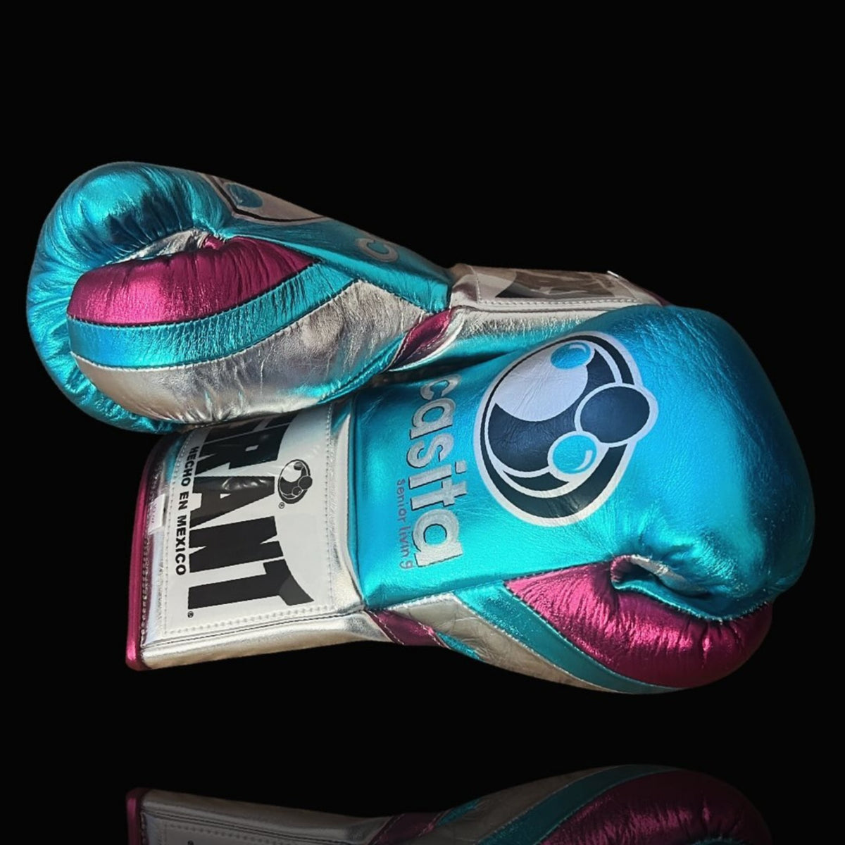 Grant Boxing Gloves Blue/Silver/Pink Customizable