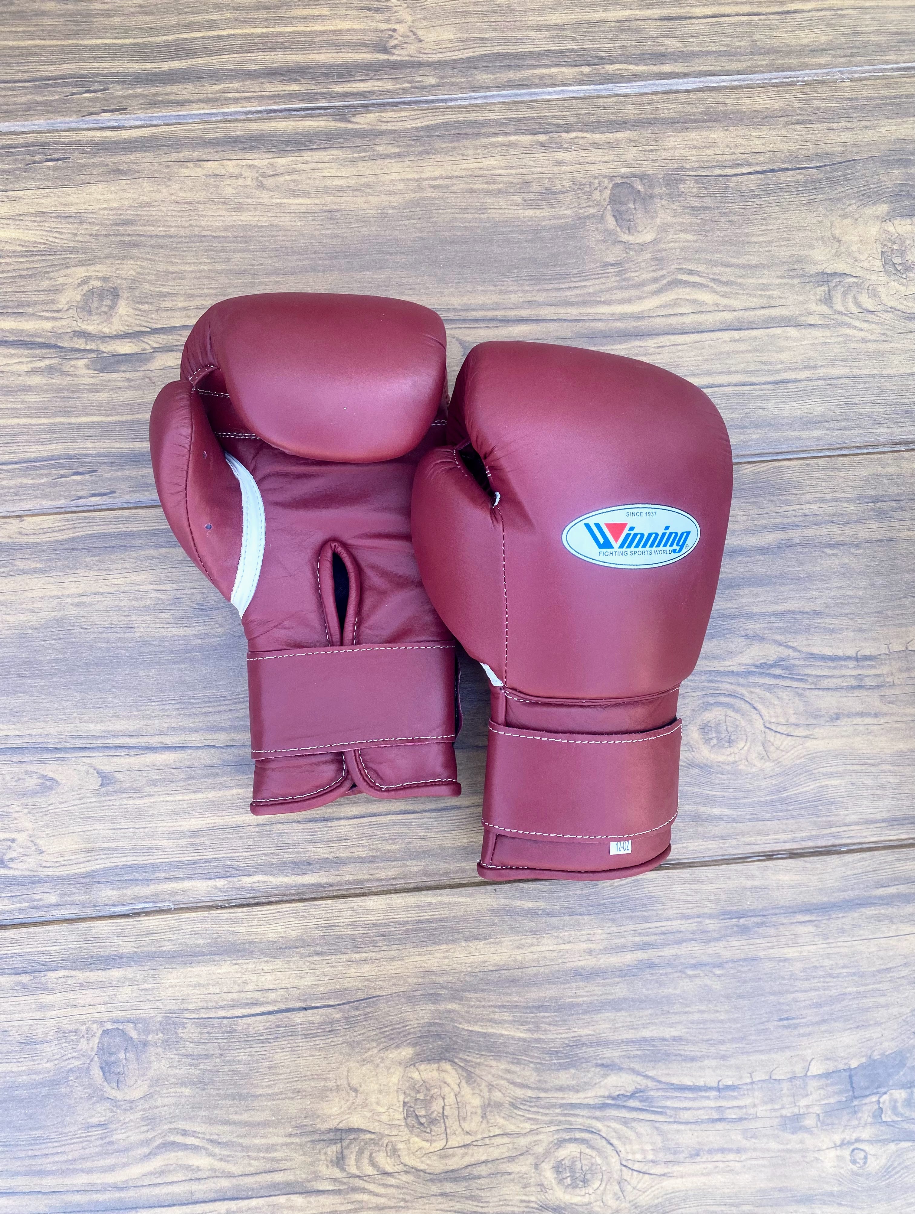 Winning Boxing Gloves Dark-Pink Leather