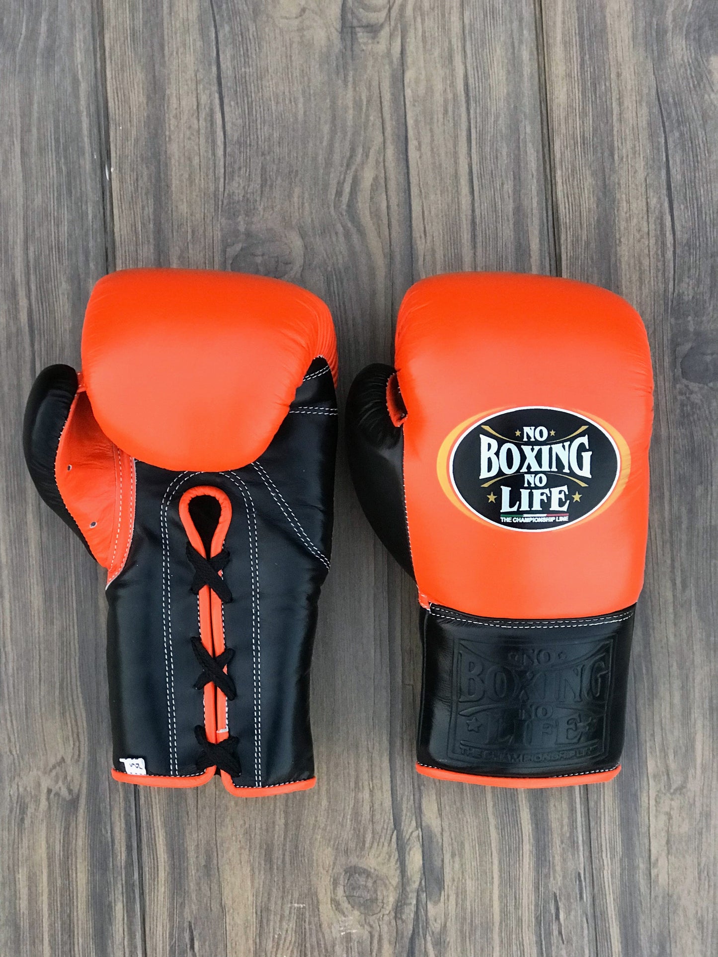 No boxing no life Black/Orange boxing gears 4-24oz , professional soft sparring gloves