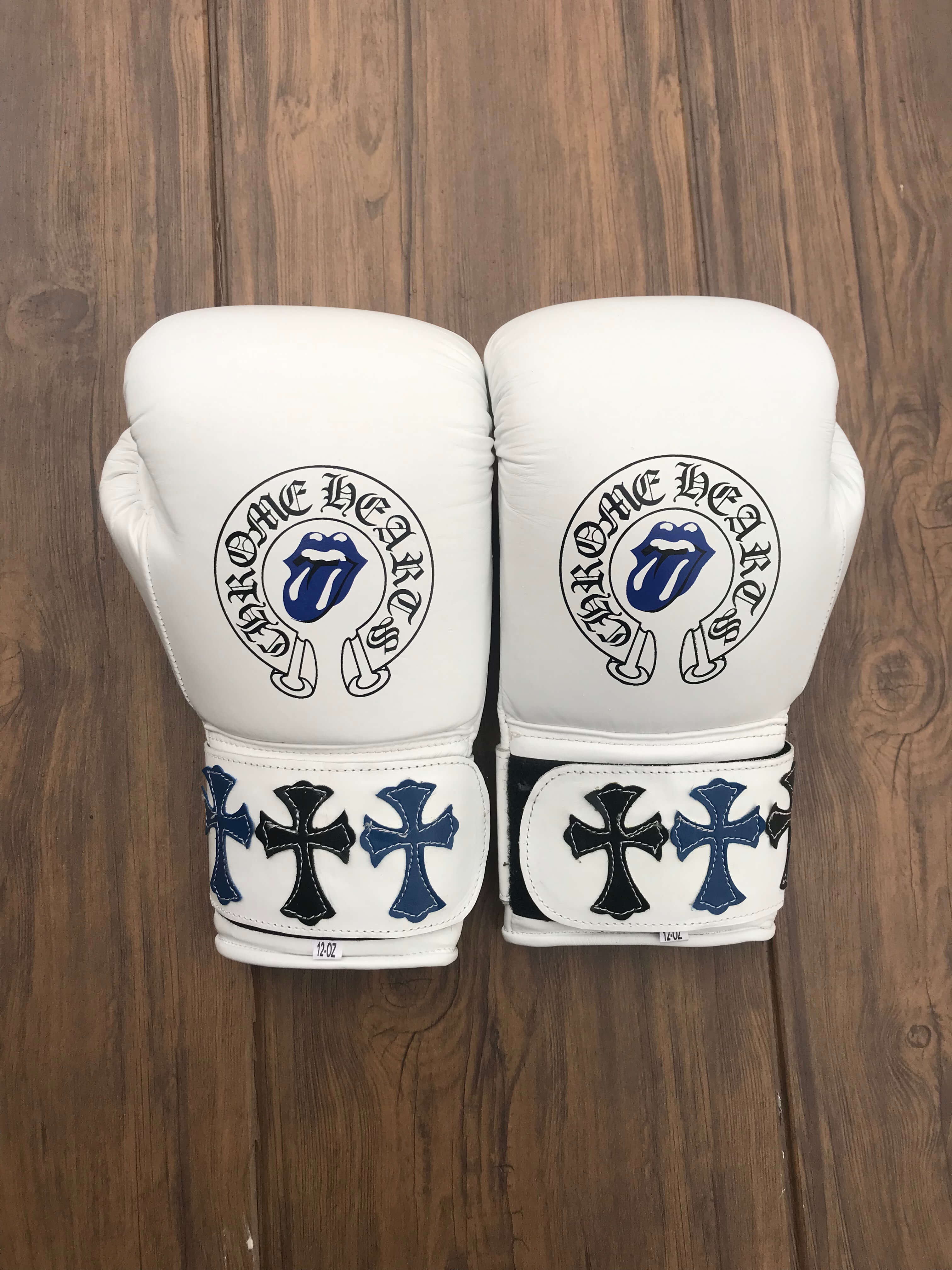 Winning Boxing Gloves White/Blue Comfort Leather