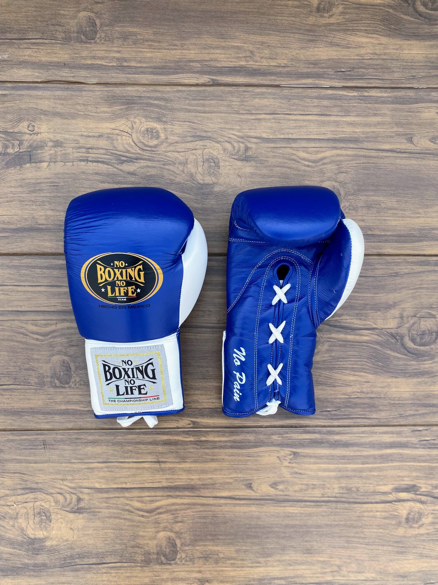 No boxing no life White/Blue boxing gloves 4-24oz , professional sparring gear