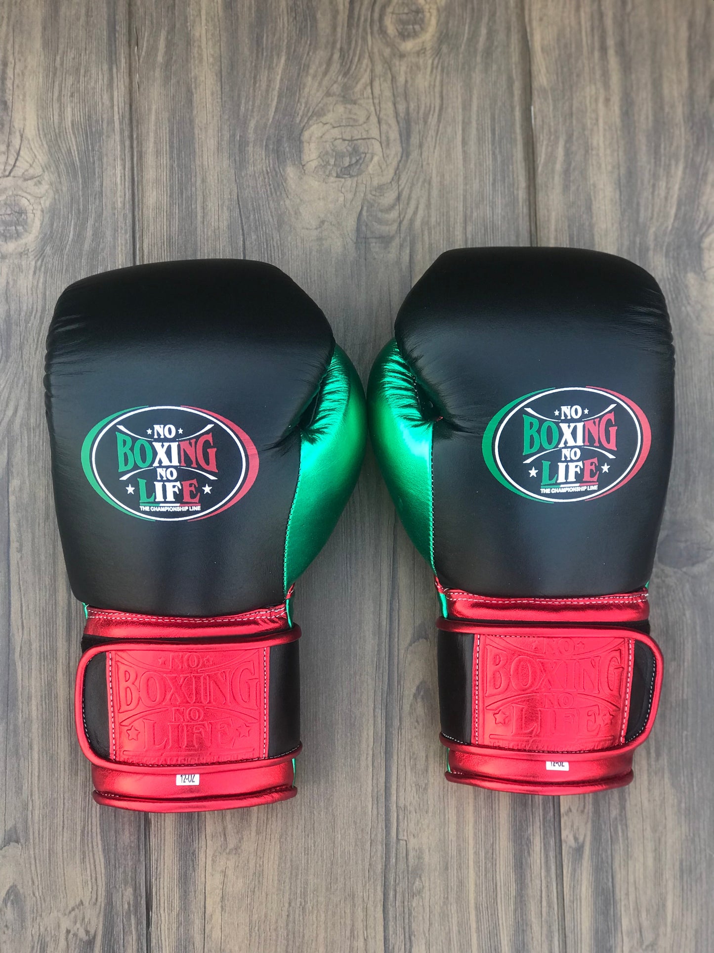 No Boxing No Life Black/Green Professional Training Boxing Gears | Customizable
