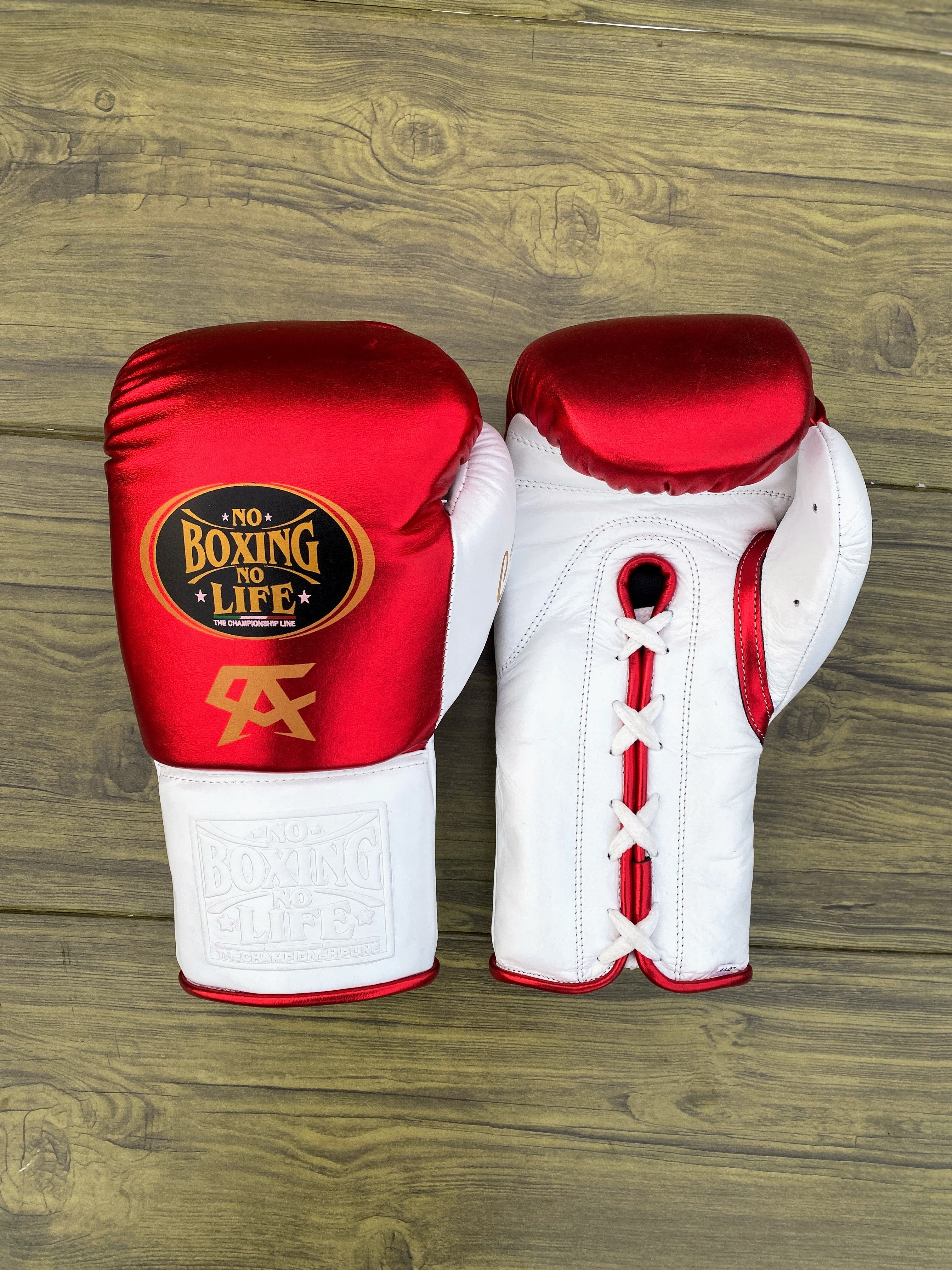 No Boxing No Life Boxing Gloves Red/White Sparring