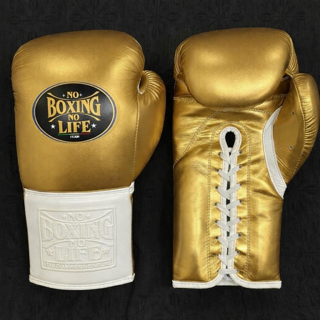 No Boxing No Life Boxing Gloves Gold/White Sparring