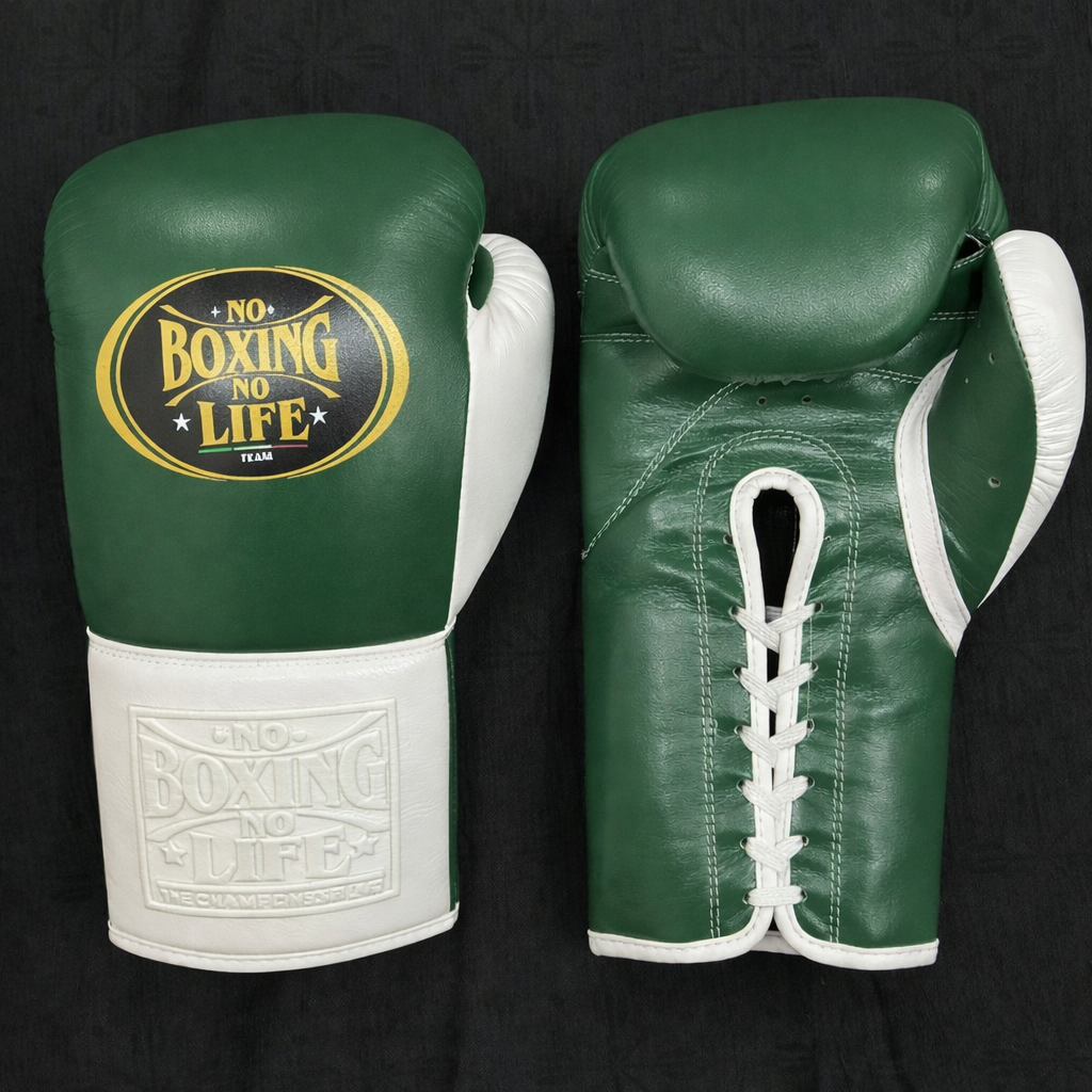 No Boxing No Life Boxing Gloves Green/White Boxing Training
