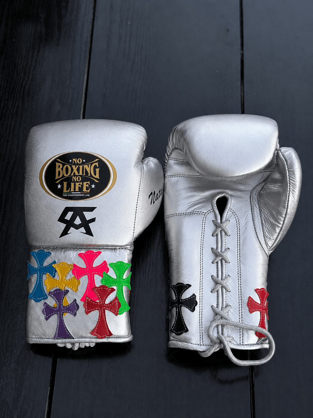 No Boxing No Life Boxing Gloves Silver Customizable