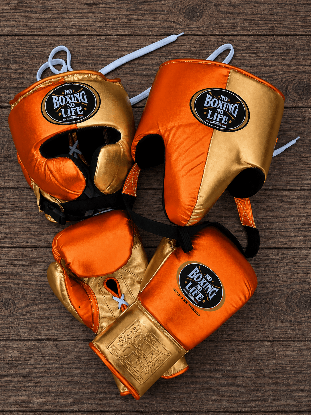 No Boxing No Life Orange/Gold Complete Boxing Set Customizable Training Bundle