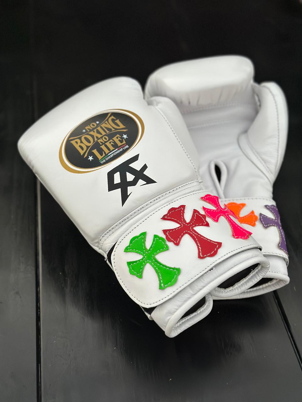 No Boxing No Life Boxing Gloves White Comfort Leather