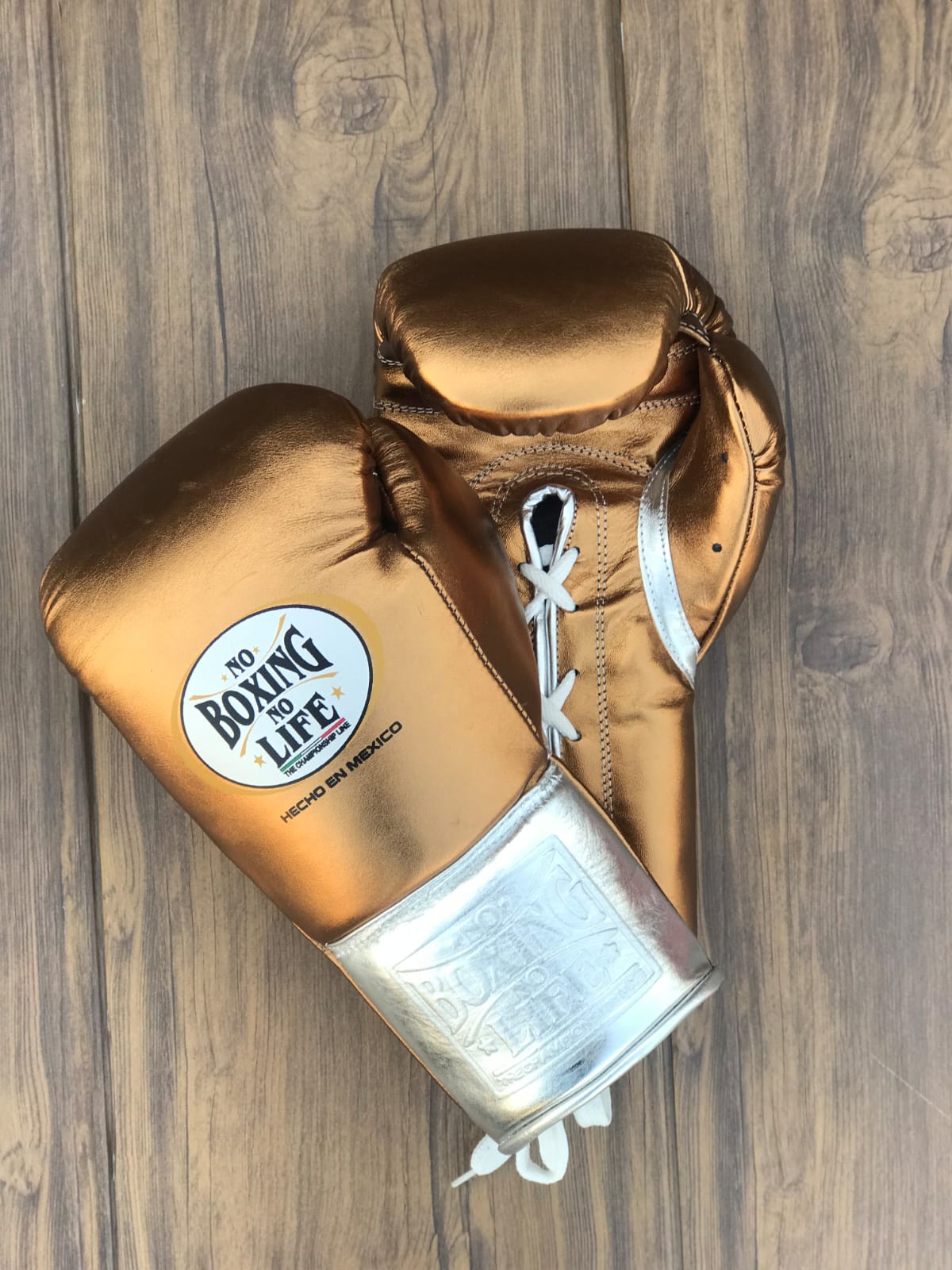 No Boxing No Life Boxing Gloves Brown/Silver Customizable
