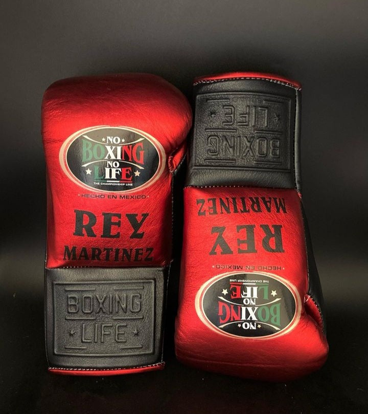 No Boxing No Life Red/Black Professional Sparring Boxing Gloves | Customizable