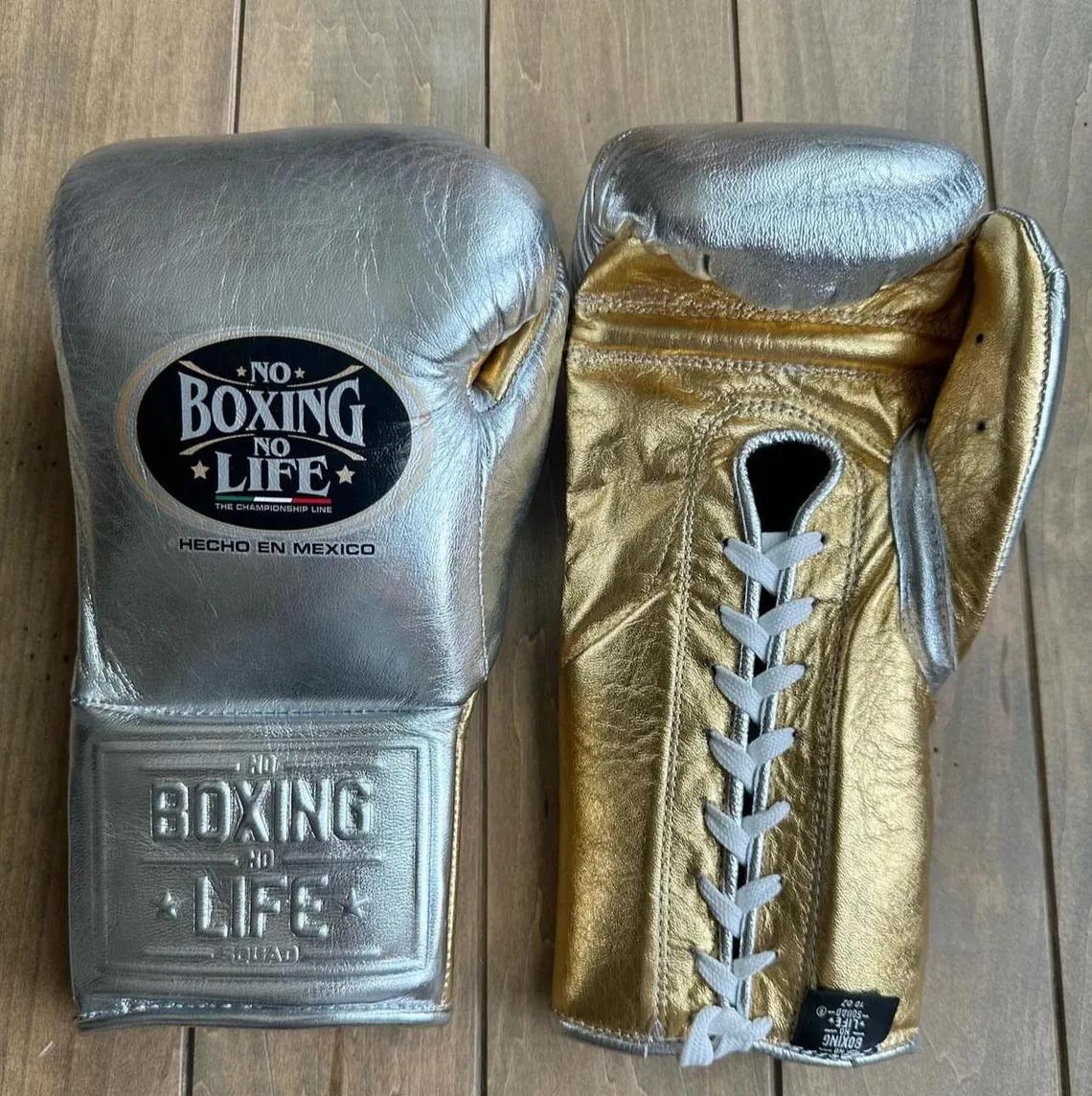 No Boxing No Life Boxing Gloves Silver/Gold Sparring