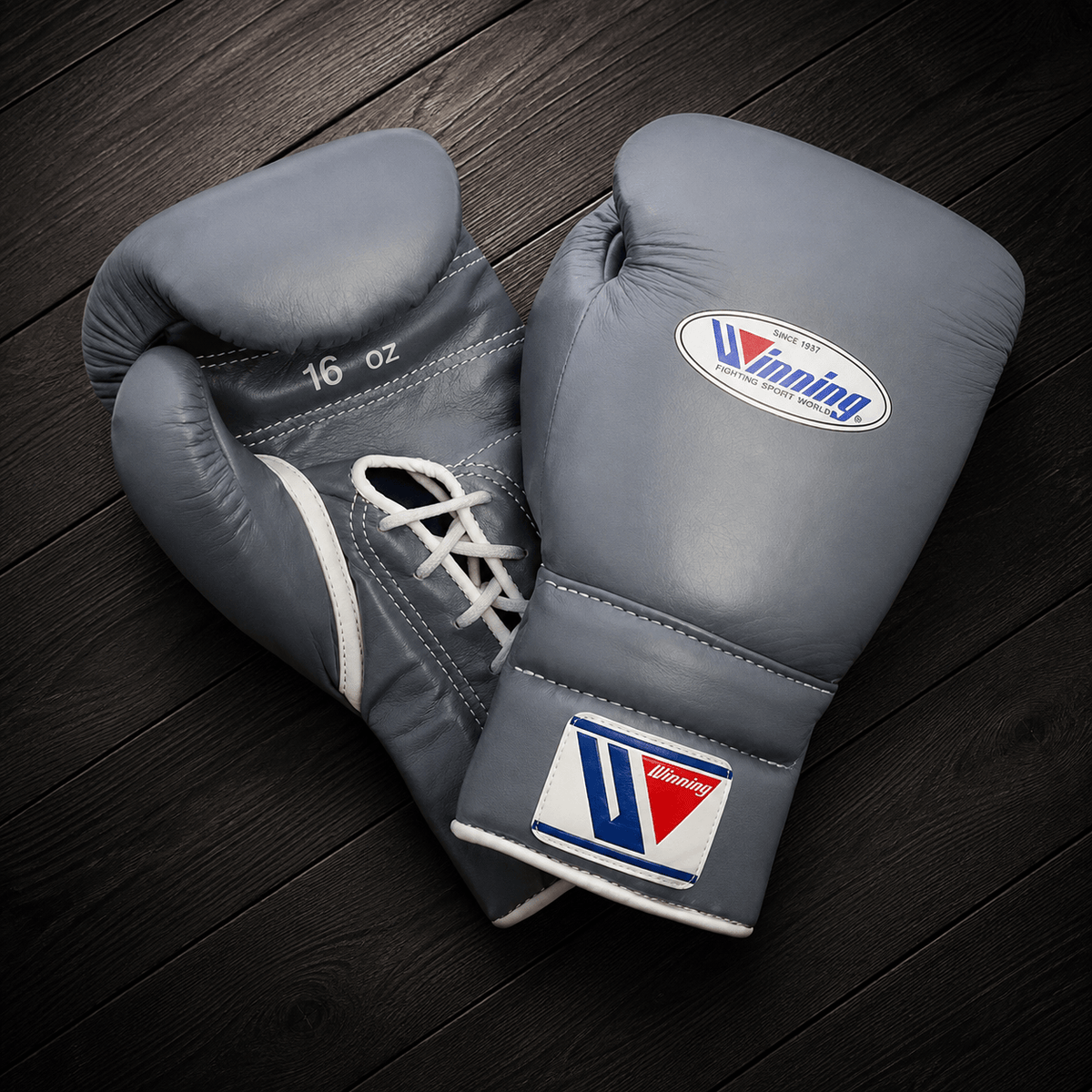 Winning Boxing Gloves Grey Leather Gloves for Fighting Practice