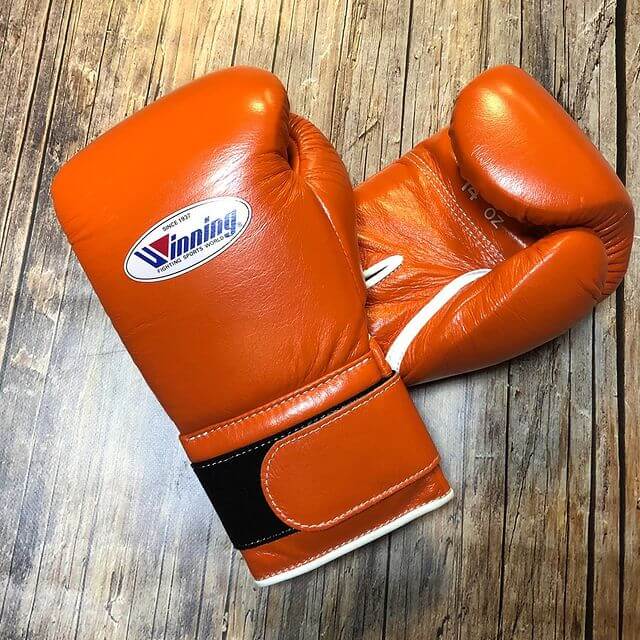 Winning Boxing Gloves Orange Leather Gloves for Fighting Practice