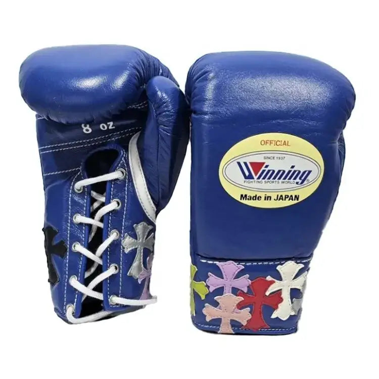Winning Boxing Gloves Purple Chrome Heart Style Leather Gloves for Intense Sessions