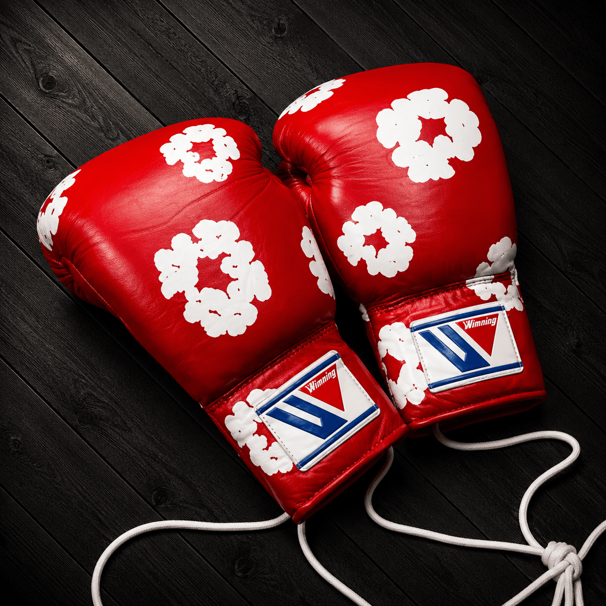 No Boxing No Life Gloves Red/White Leather Gloves for Intense Sessions