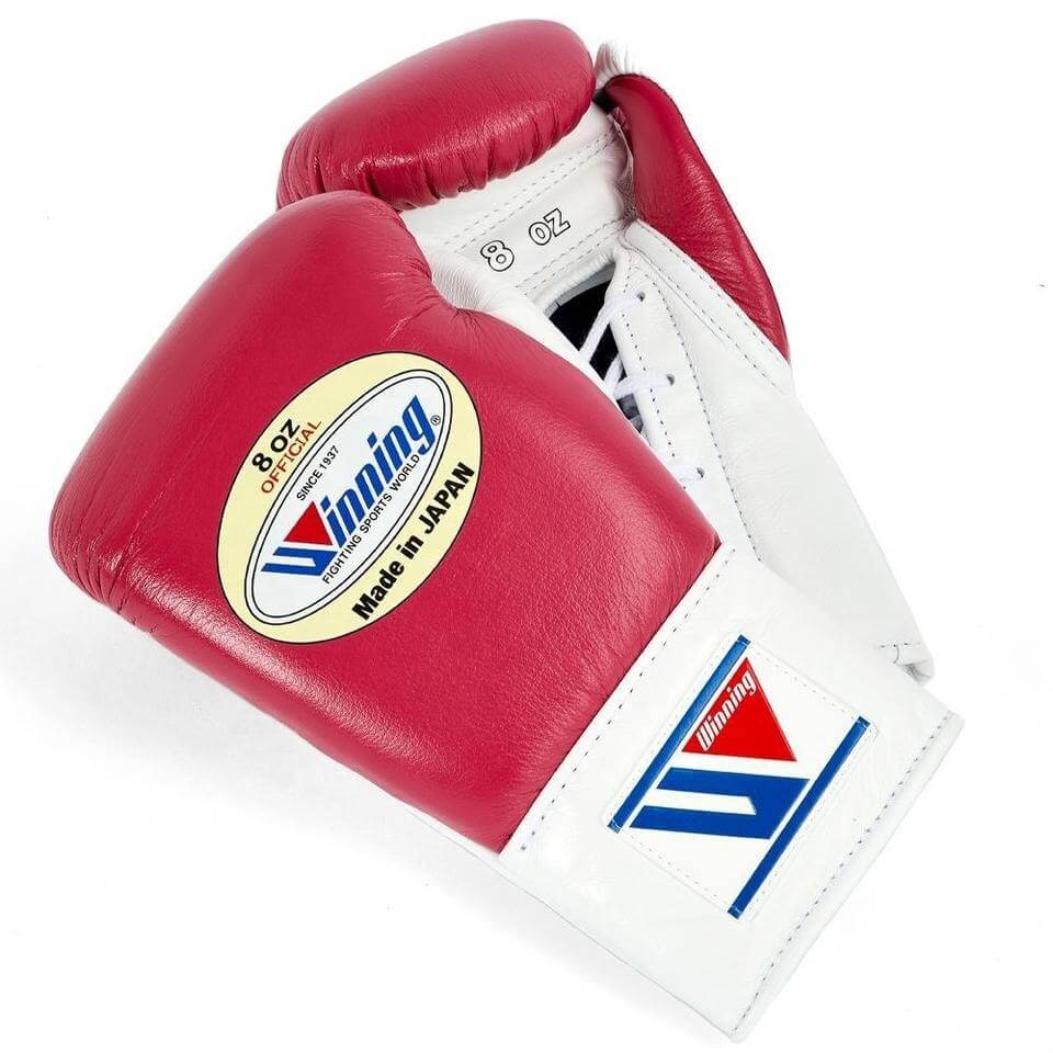 Winning Boxing Gloves Pink/White Leather Training Gloves for Heavy Training