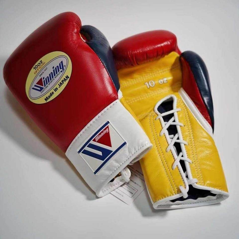 Winning Boxing Gloves Red/Yellow/White/Blue Padded Leather Gloves for Boxing Drills