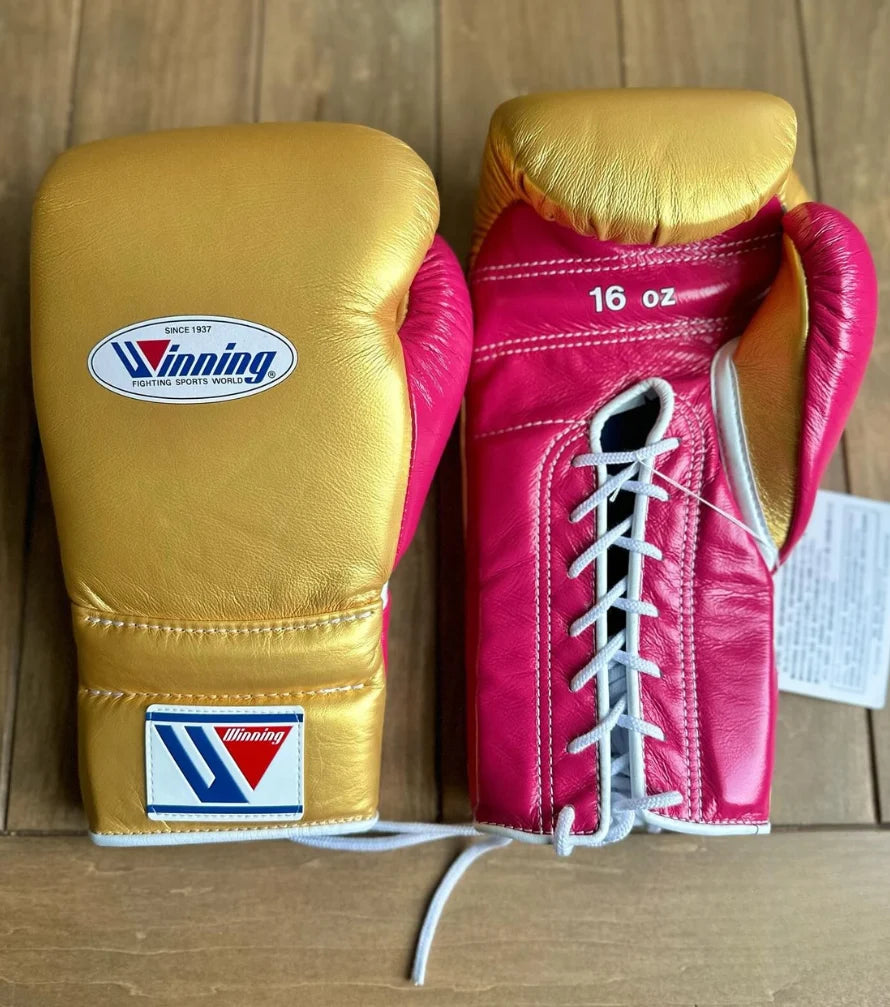 Winning Boxing Gloves God/Pink Padded Leather Gloves for Heavy Bag Work
