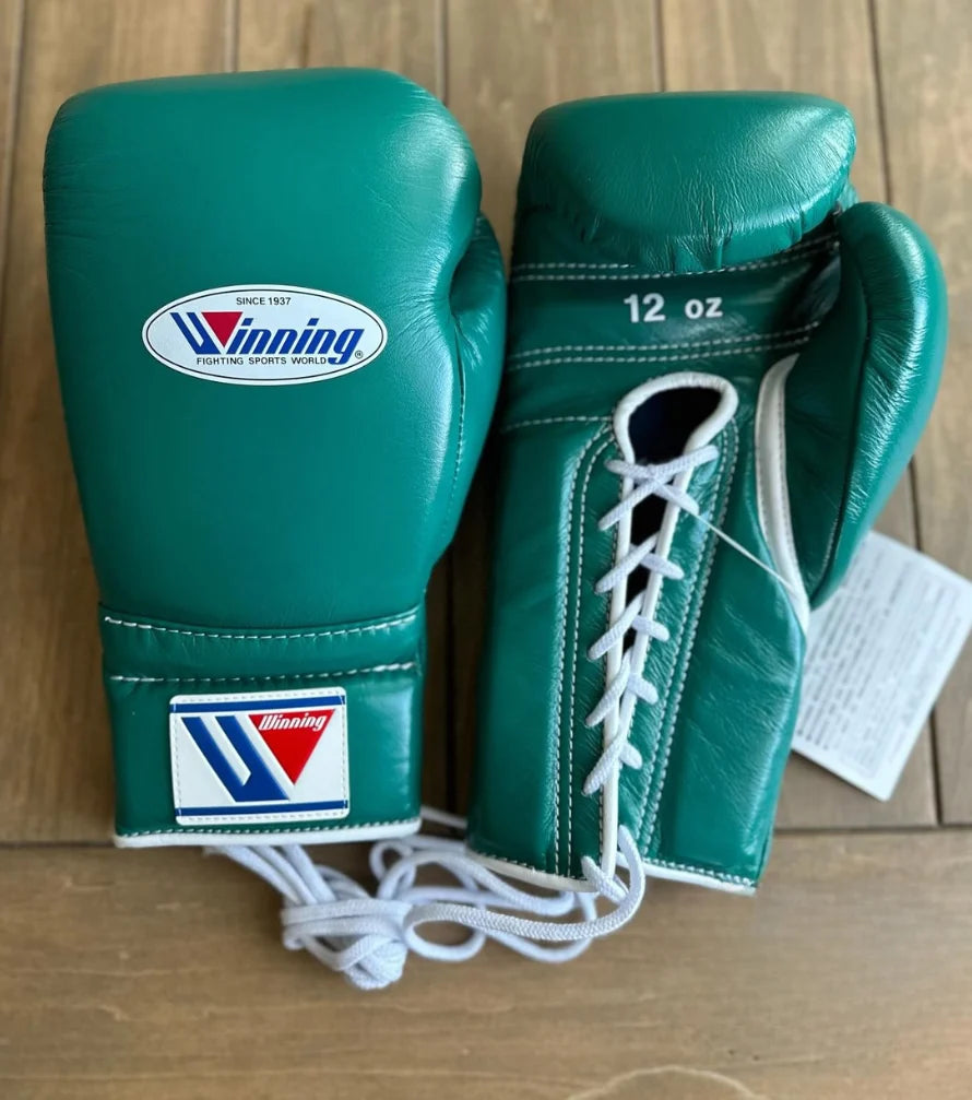 Winning Boxing Gloves Teal Leather Training Gloves for Sparring