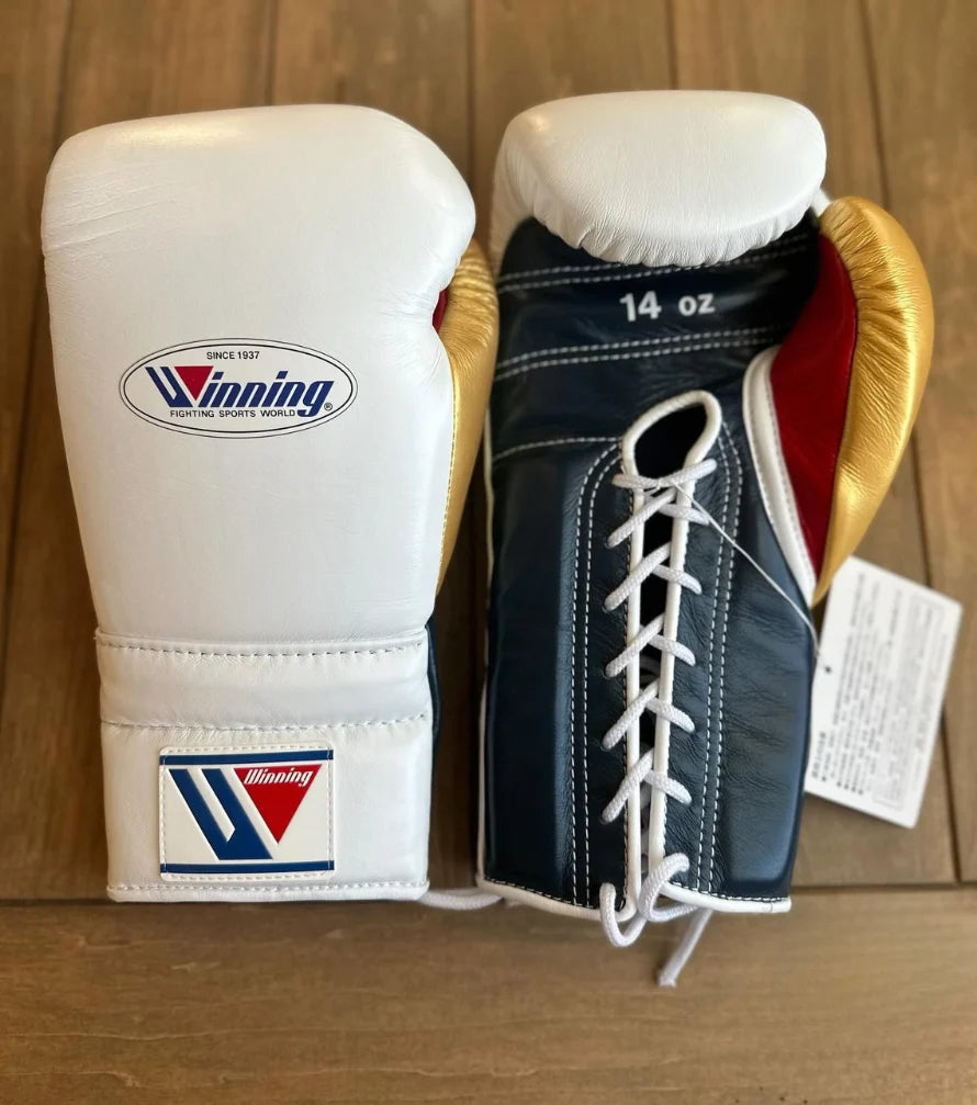 Winning Boxing Gloves White/Blue/Gold/Red Leather Gloves for Pad Work