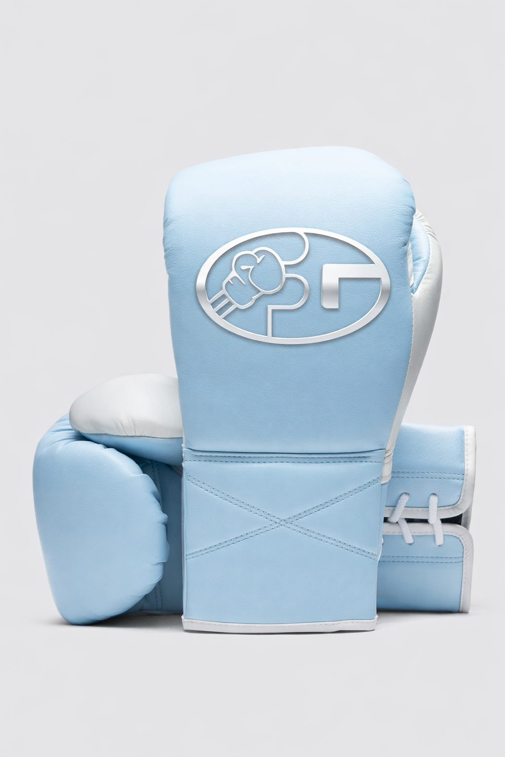 fiest lace up boxing gloves sky-blue white pro training gear
