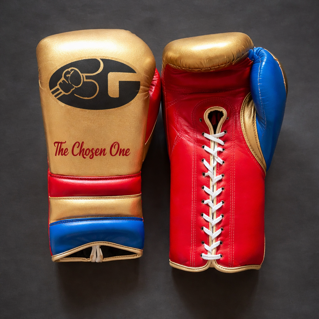 personalized boxing gloves gold/red/blue professional sparring gear