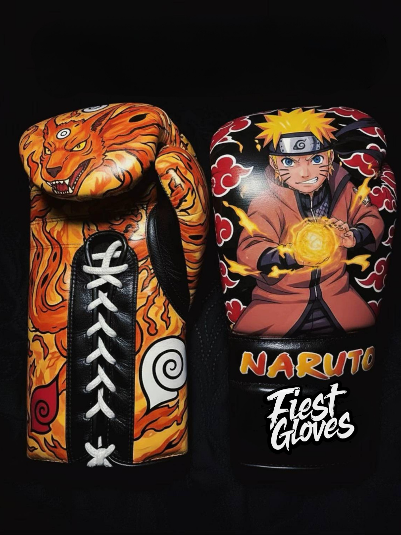 fiest boxing gloves lace up orange-black-yellow fight gear