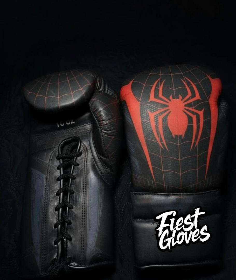 fiest boxing gloves spider-style black-red professional sparring gear