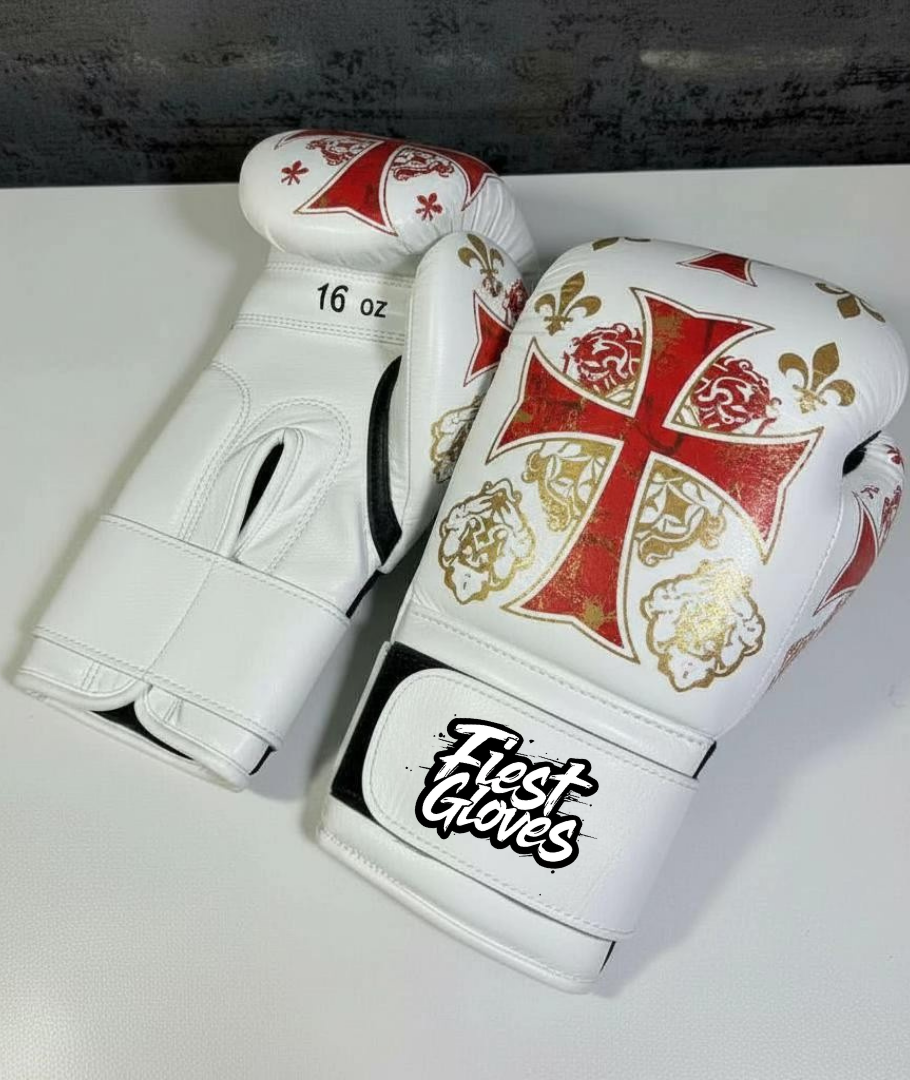 fiest boxing gloves white-red for training and sparring