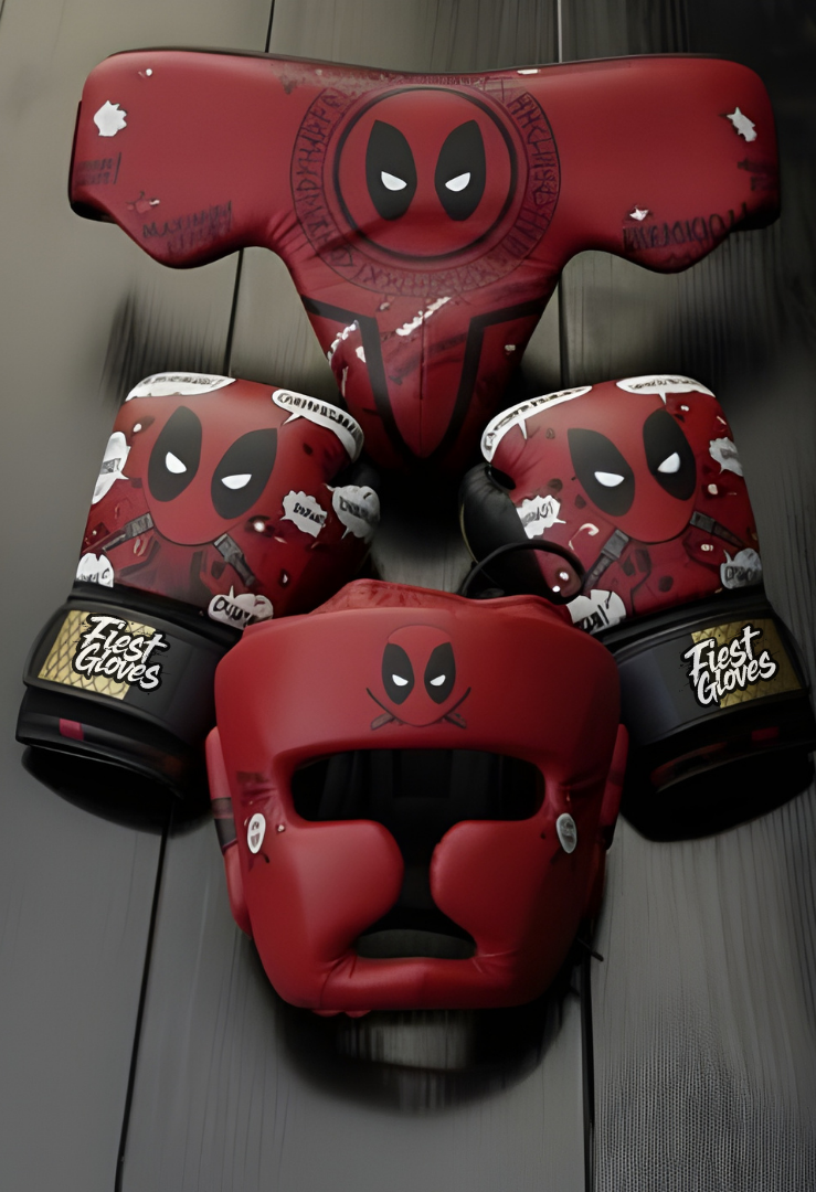fiest boxing set red/white/black professional training kit complete boxing gear