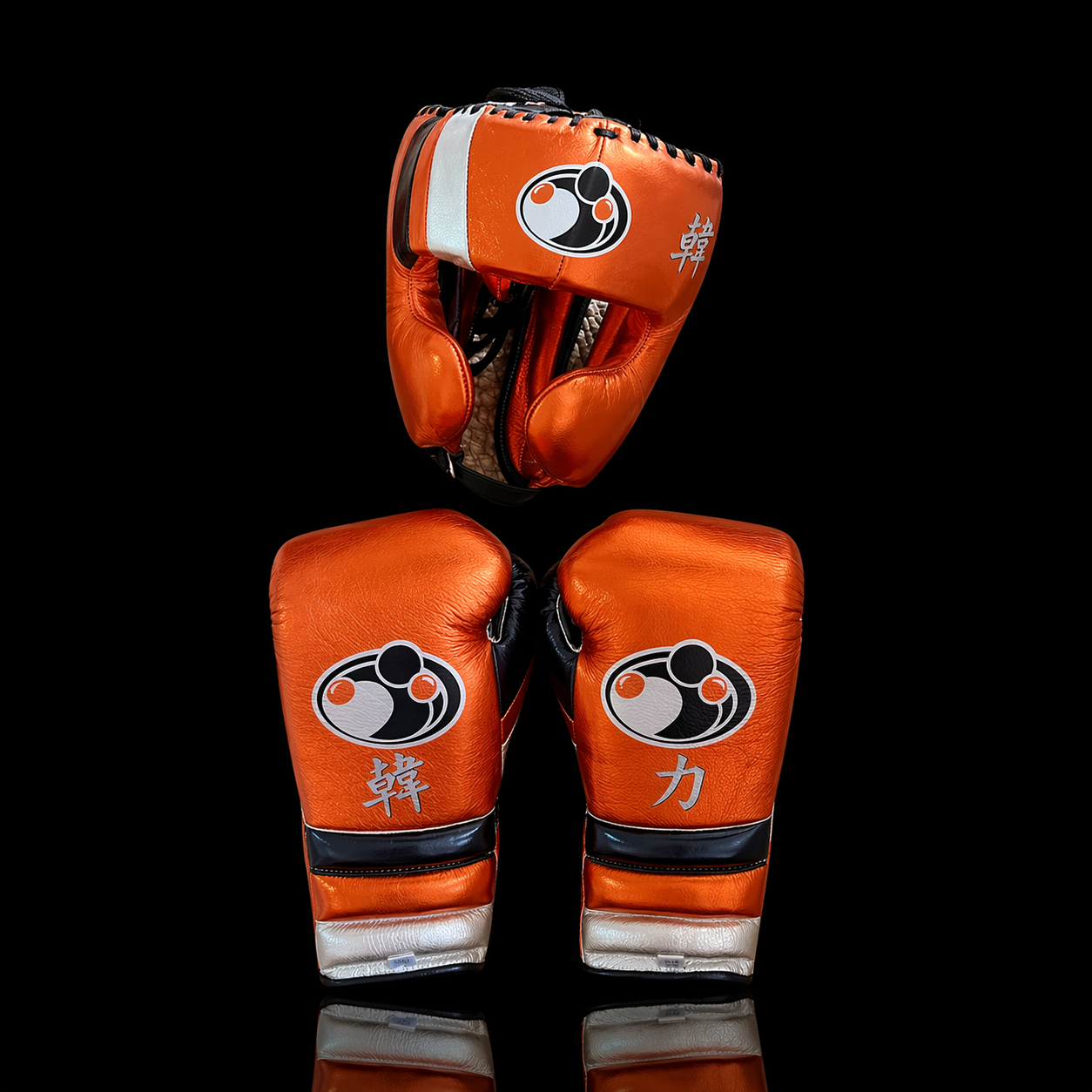 Grant Boxing Set Orange/Grey/Silver Top-Grade Leather