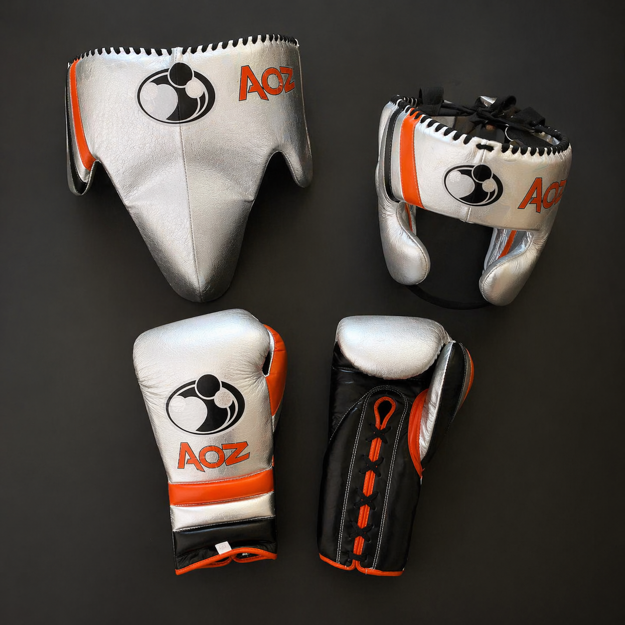 Grant Boxing Set Silver/Black/Orange Customizable