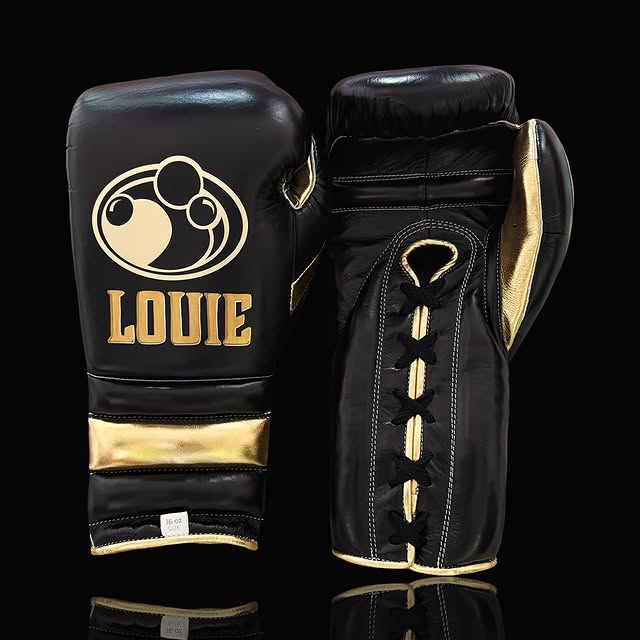 grant boxing gloves black/gold front view premium leather professional training gloves