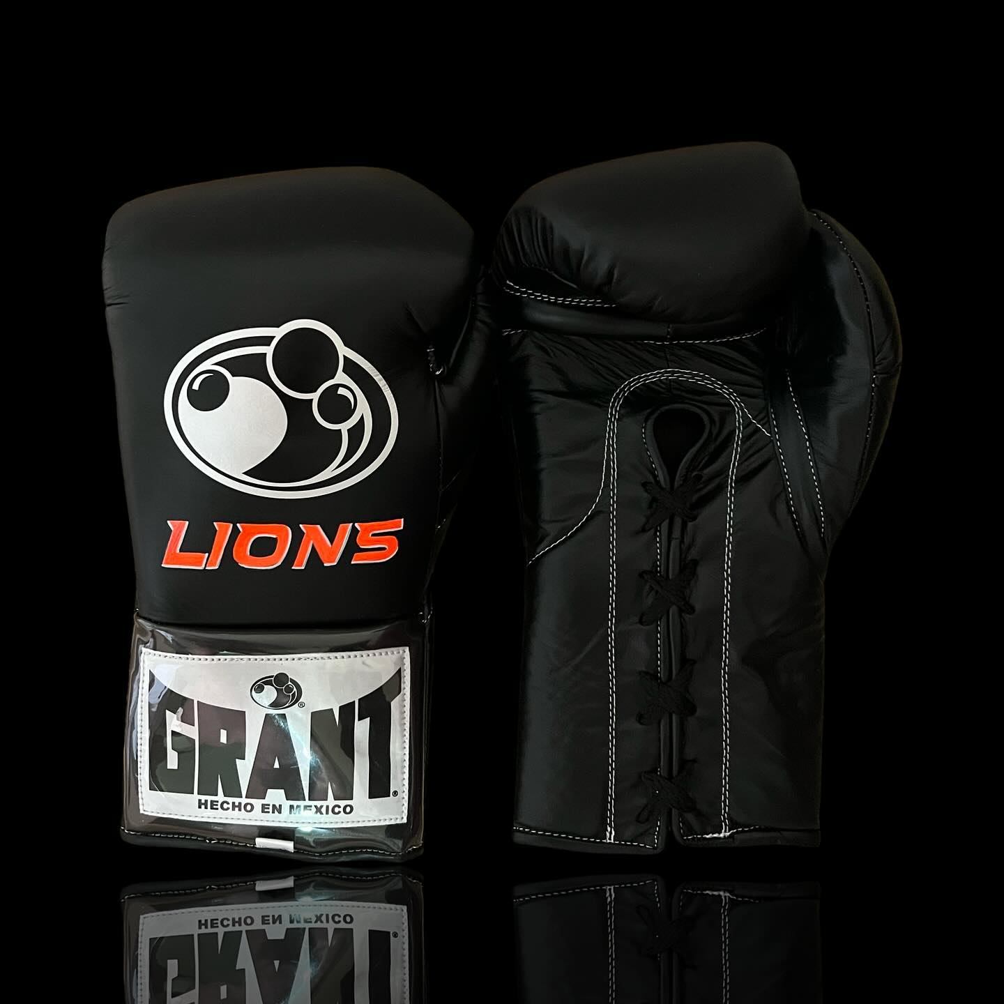 grant boxing gloves black/orange front view premium leather professional training gloves