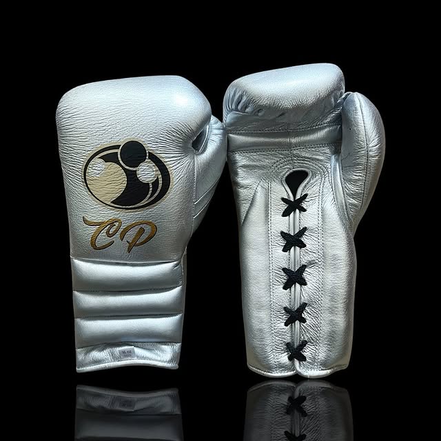 grant boxing gloves silver front and back view professional sparring and training gear