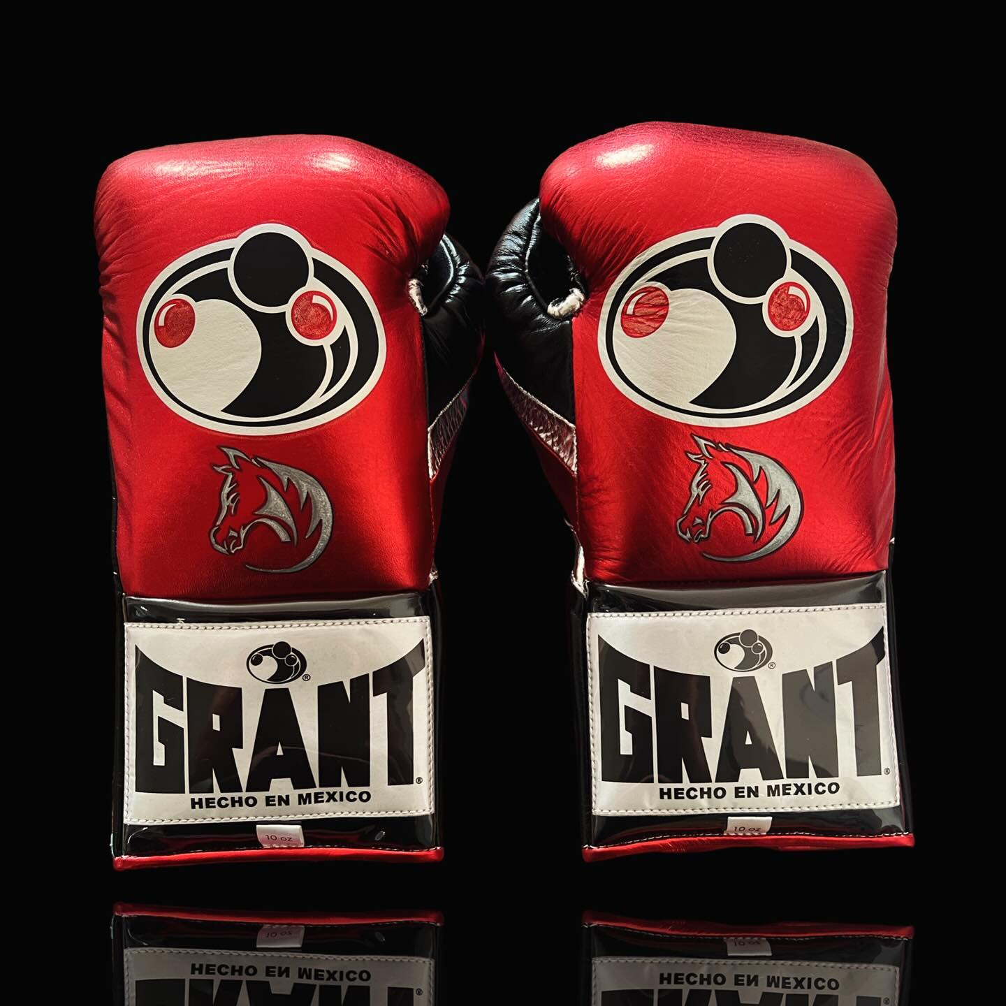 grant boxing gloves red/black/silver back view professional sparring and training gear