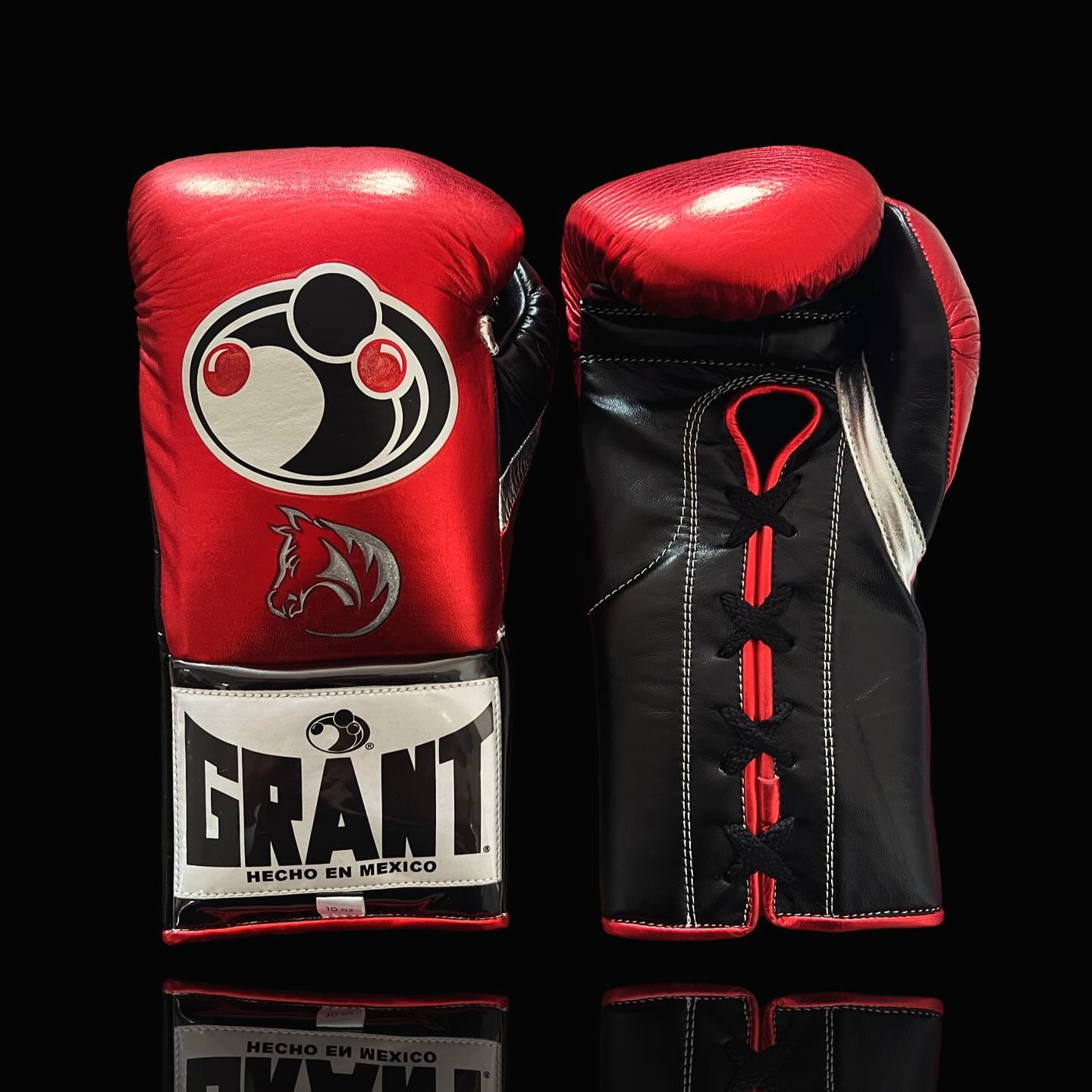 grant boxing gloves red/black/silver front view professional sparring and training gear