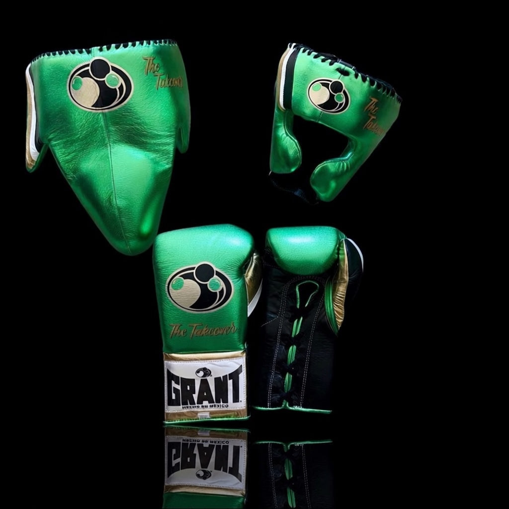Grant Boxing Set Green/Black/Gold/White Durable Leather