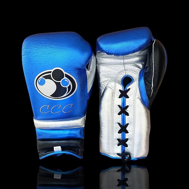 grant boxing gloves blue/silver/black front and back view custom training gloves for boxing