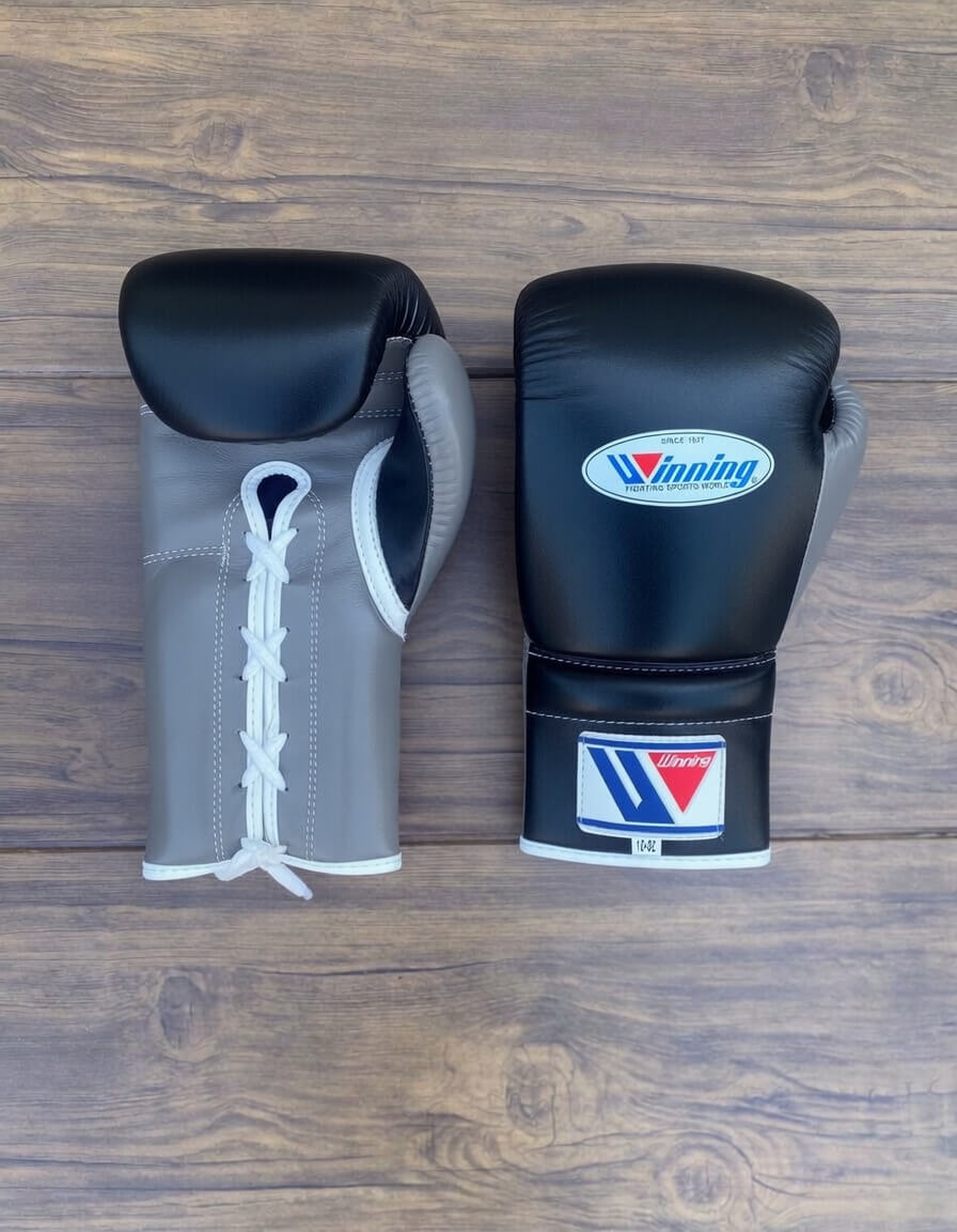 Winning Boxing Gloves Black/Grey/White Sparring