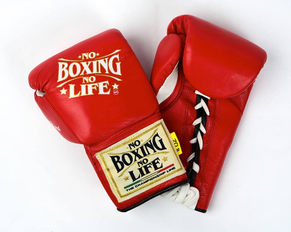 No Boxing No Life Boxing Gloves Red/White Durable Leather